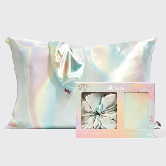 Holiday Satin Pillowcase & Scrunchie 2 pc Set - Aura