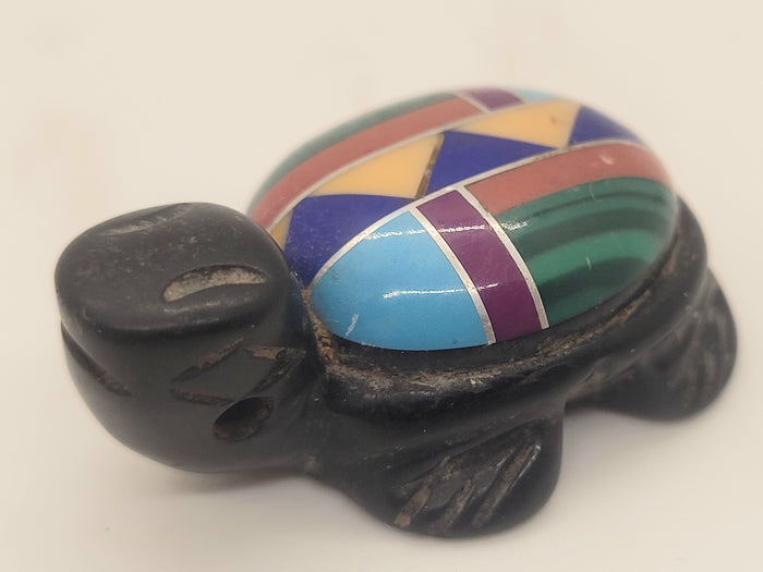 Turtle Zuni Fetish Carving with Colors