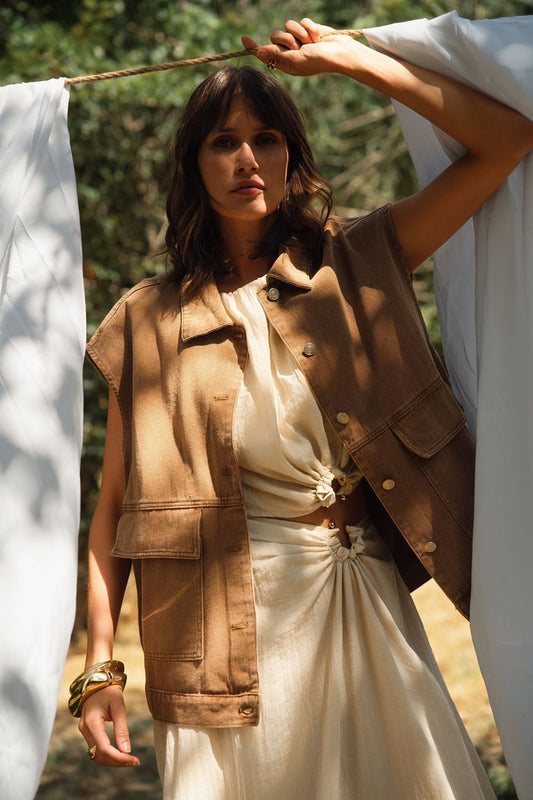Veste sans manche Tess - Taupe