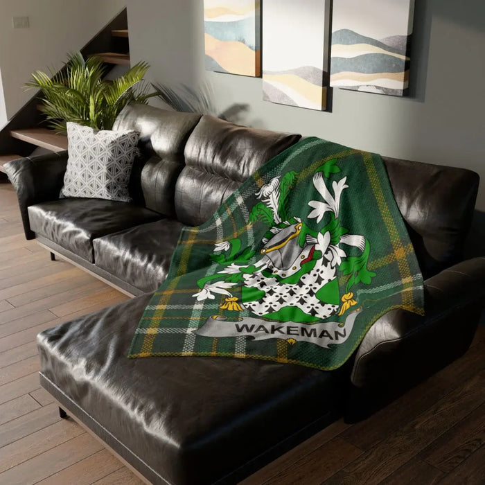 Wakeman Personalized Family Crest Blanket