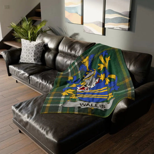 Wallis Family Crest Design Throw Blanket
