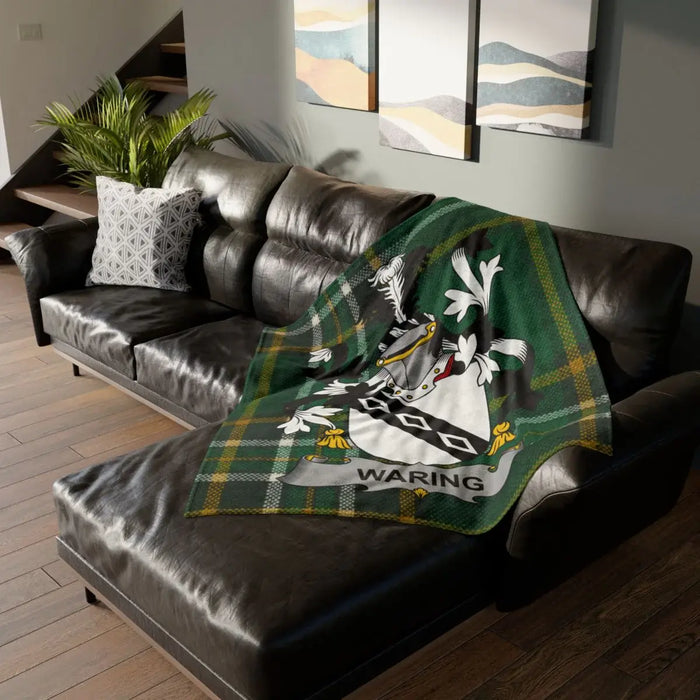 Personalized Family Crest Tartan Blanket for Living Room