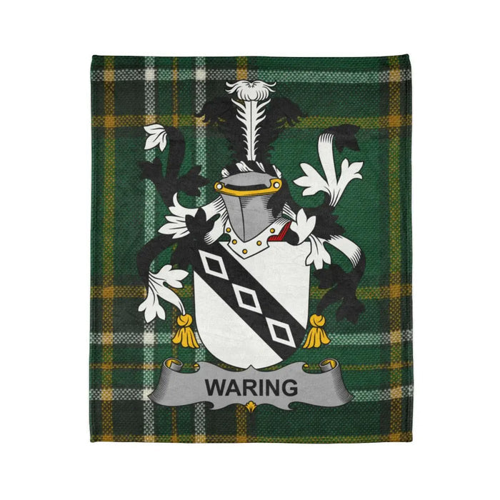 Waring Family Crest Coat of Arms Tartan Design Blanket