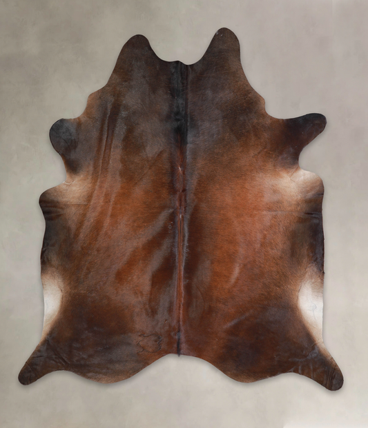 Brown with Red Cowhide Rug #A24824