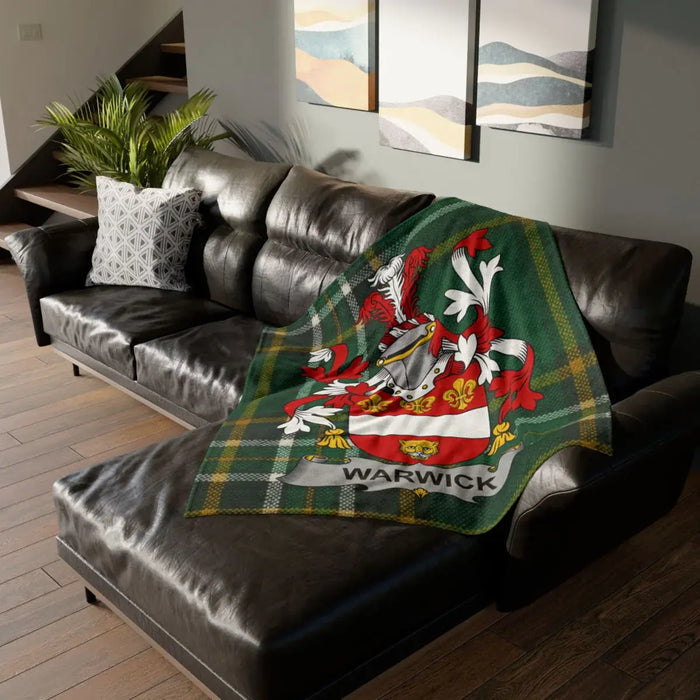 Cozy Warm Throw Blanket with Warwick Family Crest