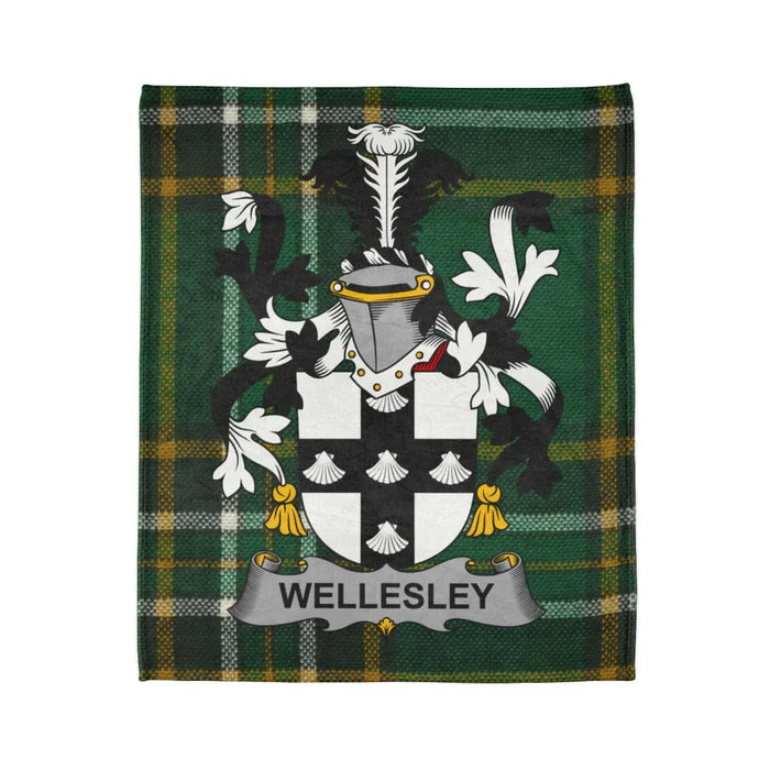 Wellesly Family Crest Plaid Blanket Design