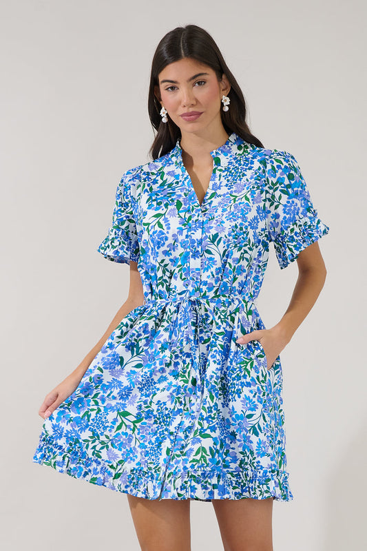 Wendie Button Down Mini Dress Floral