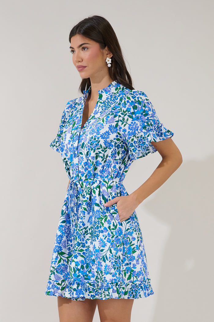 Wendie Button Down Mini Dress Floral