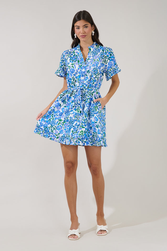 Wendie Button Down Mini Dress Floral