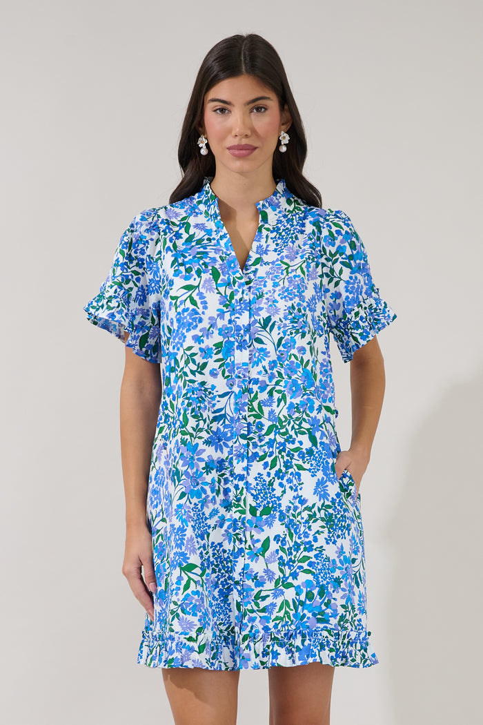 Wendie Button Down Mini Dress Floral