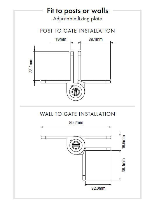 White Kwik Fit and Aluminium hinge pair ADJUSTABLE TENSION - Image 2