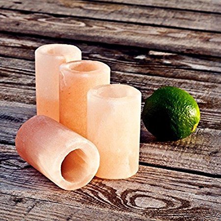 White Whale Himalayan Salt Tequila Shot Glasses,Pink Food Grade Salt Glasses vodka shot
