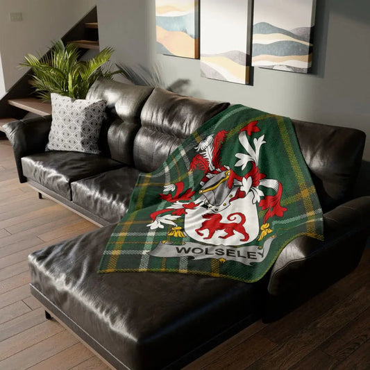 Custom WOLSELEY Family Crest Blanket for Home Decor