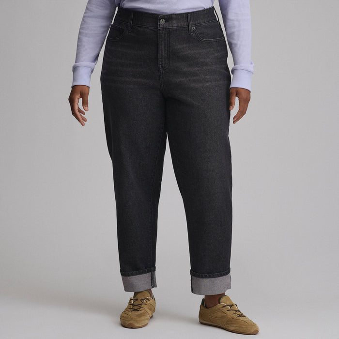 Women's Iconic 90's Boyfriend Jean-Charcoal-1