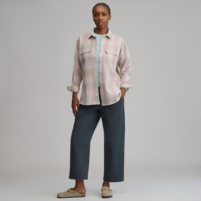 Women's Lowlands Boyfriend Overshirt-Light Pink-4