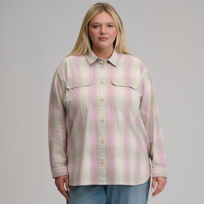 Women's Lowlands Boyfriend Overshirt-Light Pink-1