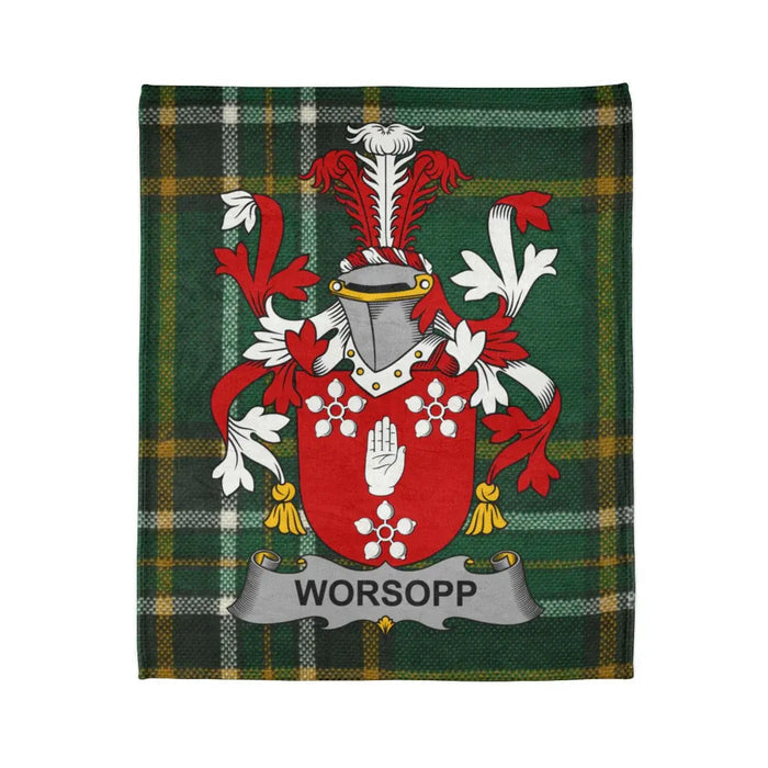 Worsopp Coat of Arms Tartan Design Blanket