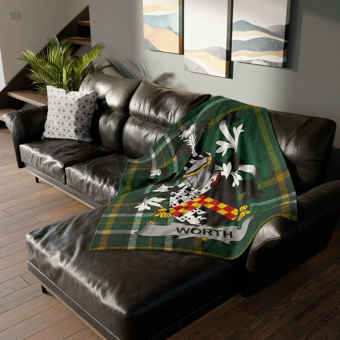 Worth Family Crest Throw Blanket for Relaxation