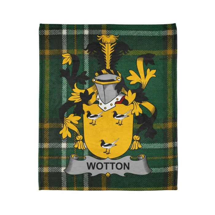 Wotton Family Crest Tartan Pattern Blanket
