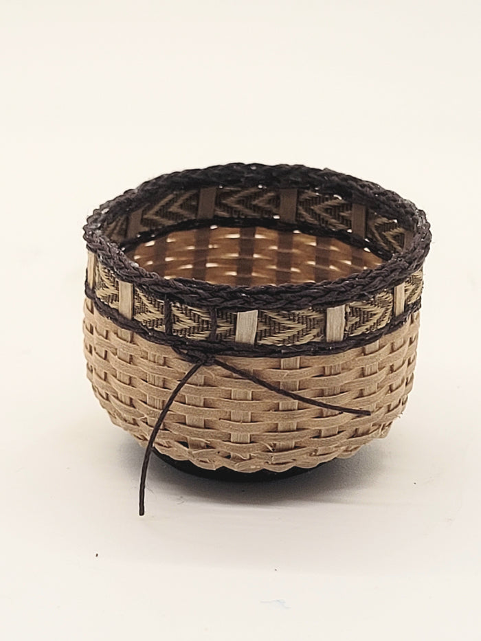 Woven Basket Signed M.G.