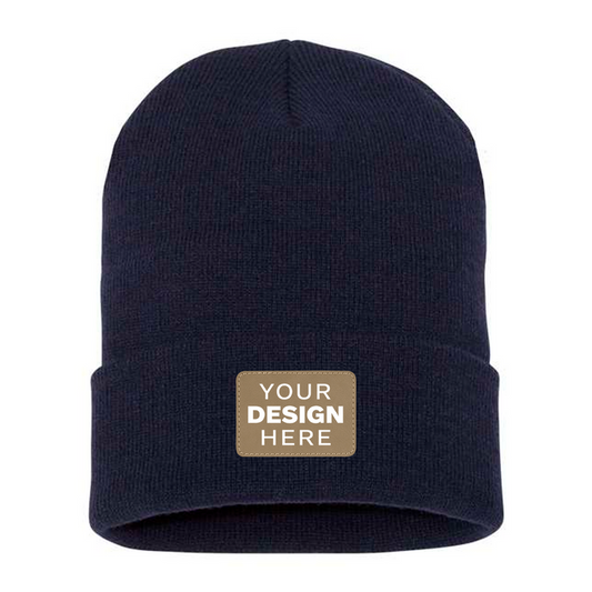 Yupoong Heavyweight Cuffed Knit Cap Full Color Patch